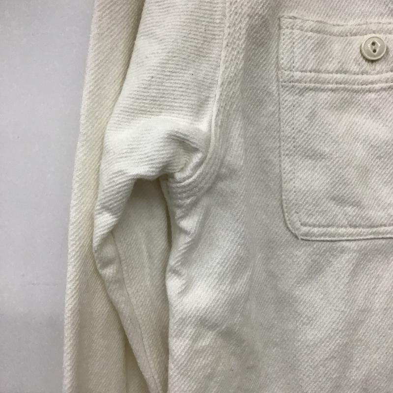 ヒューストン HOUSTON シャツ、ブラウス 長袖 長袖シャツ 無地シャツ カラーシャツ L 無地 アイボリー / アイボリー / メンズ USED 古着 中古 10162585