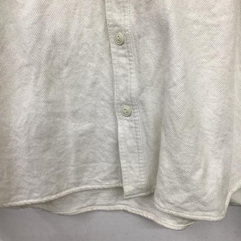 ヒューストン HOUSTON シャツ、ブラウス 長袖 長袖シャツ 無地シャツ カラーシャツ L 無地 アイボリー / アイボリー / メンズ USED 古着 中古 10162585