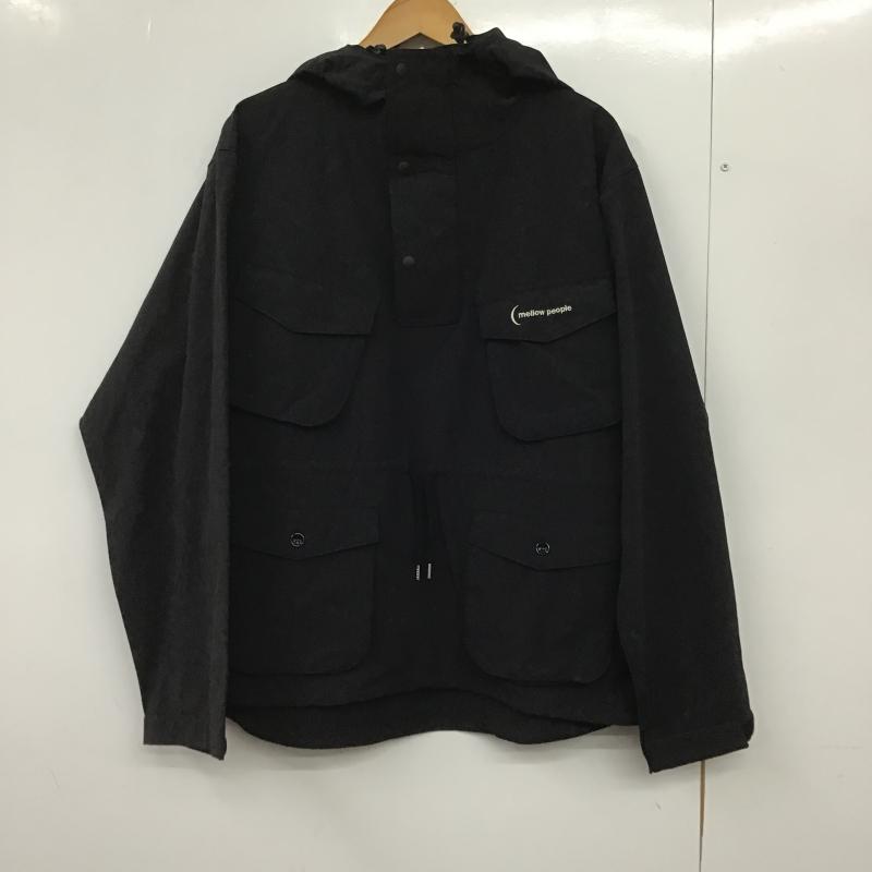 メローピープル mellow people ジャケット、上着 ジャンパー、ブルゾン プルオーバージャケットパーカー アウター 1 ロゴ、文字 黒 / ブラック / black メンズ USED 古着 中古 10162608