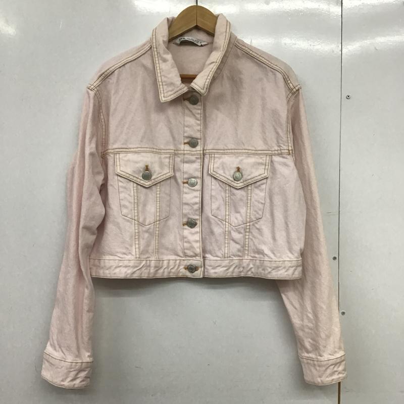 ザラ ZARA ジャケット、上着 ジャケット、ブレザー デニムジャケット Gジャン L 無地 桃 / ピンク / pink レディース USED 古着 中古 10162609