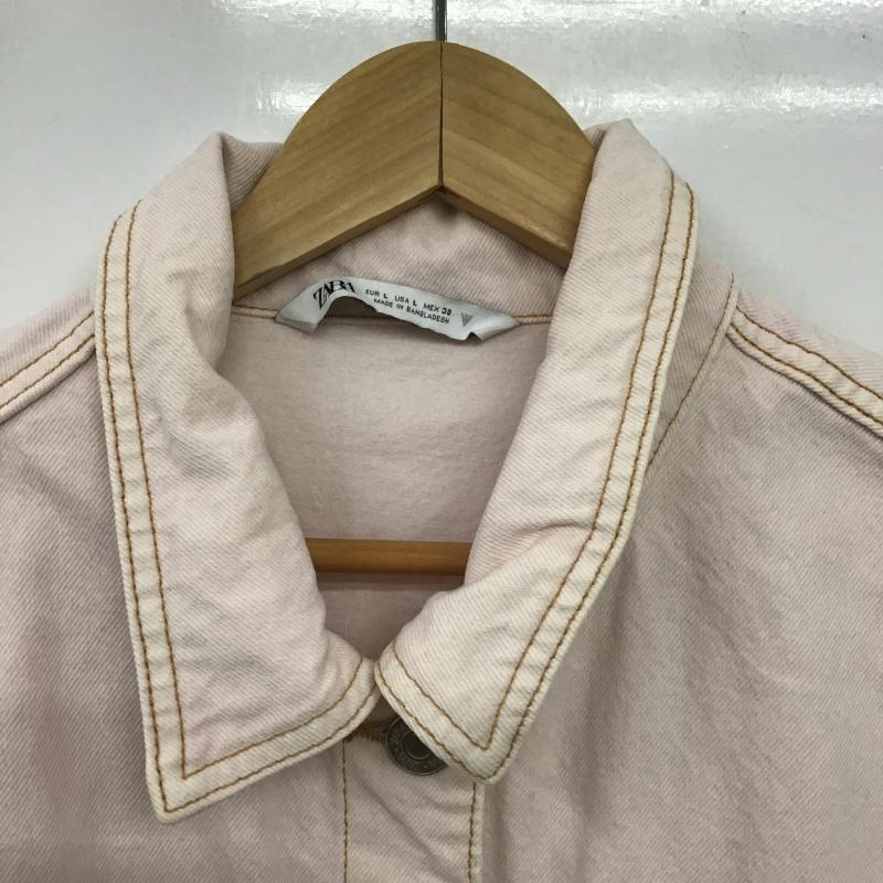 ザラ ZARA ジャケット、上着 ジャケット、ブレザー デニムジャケット Gジャン L 無地 桃 / ピンク / pink レディース USED 古着 中古 10162609