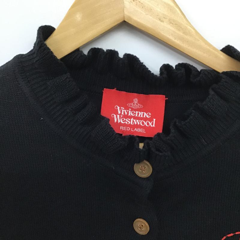 ヴィヴィアン ウエストウッド レッドレーベル Vivienne Westwood red label カーディガン 長袖 17-12-151002 M 刺繍 黒 / ブラック / black レディース USED 古着 中古 10162619