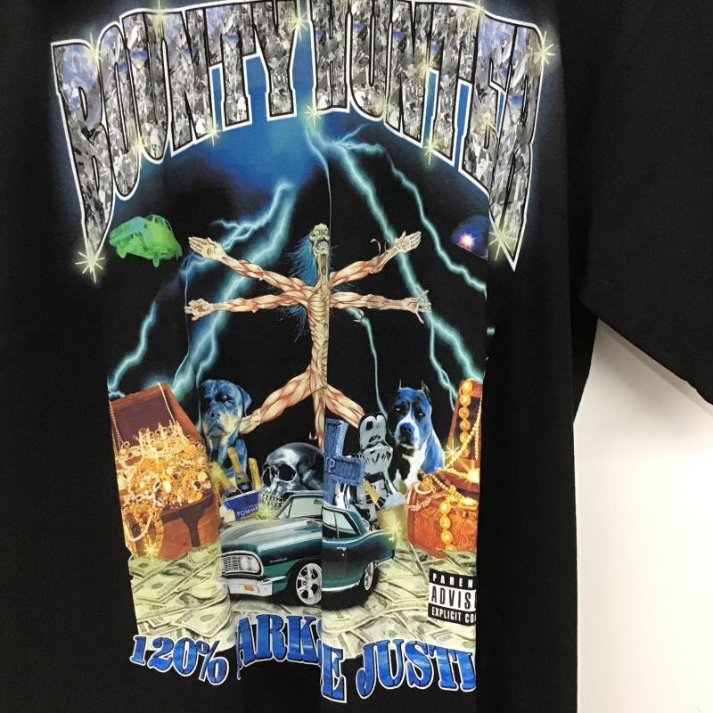 バウンティーハンター BOUNTY HUNTER Tシャツ 半袖 半袖カットソー プリントTシャツ クルーネックカットソー L プリント 黒 / ブラック / black メンズ USED 古着 中古 10162623