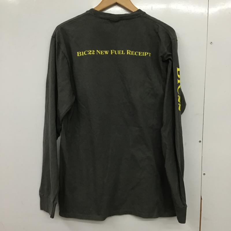 古着 USED カットソー 長袖 長袖カットソー プリントカットソー クルーネック M ロゴ、文字 ダークグレー / ダークグレー / メンズ USED 古着 中古 10162633