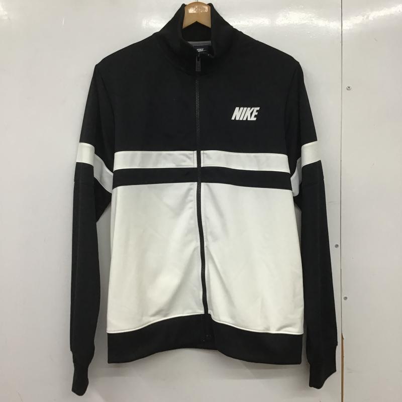 ナイキ NIKE ジャケット、上着 ジャンパー、ブルゾン ジップアップジャケット アウター ジャージ XL ロゴ、文字 白 / ホワイト / white X 黒 / ブラック / black メンズ USED 古着 中古 10162644