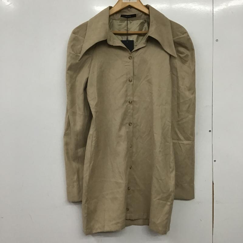 エモダ EMODA ワンピース ミニスカート 042250370501 ビッグカラーシャツワンピース FREE 無地 ベージュ / ベージュ / beige レディース USED 古着 中古 10162648