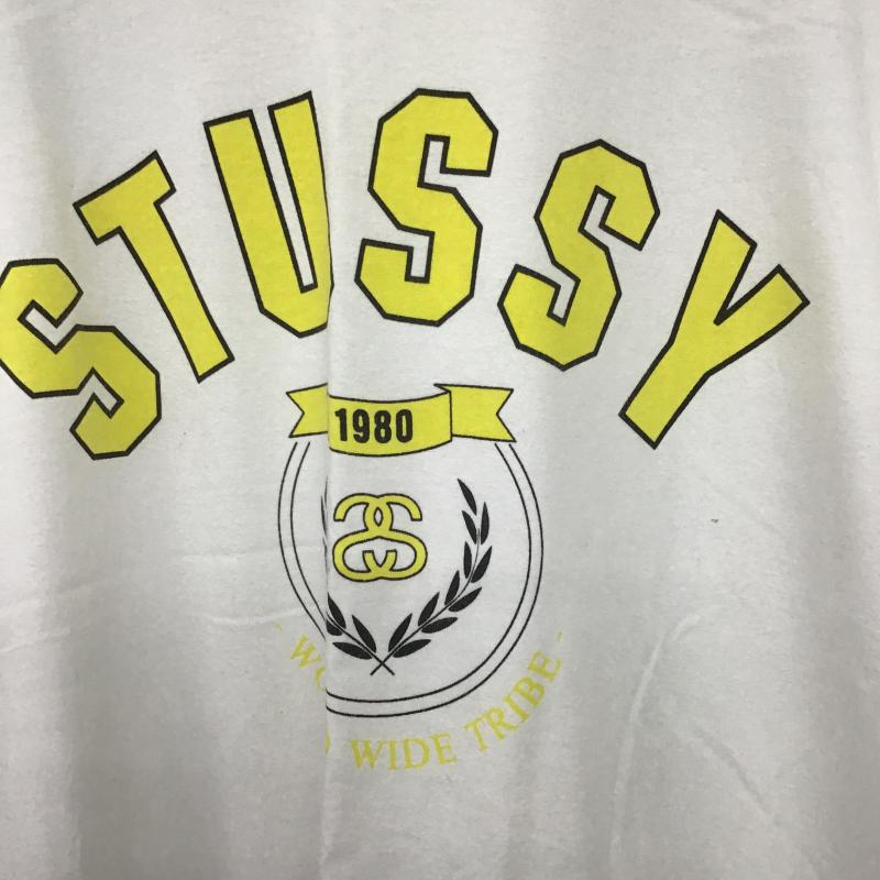 ステューシー STUSSY Tシャツ 半袖 半袖カットソー プリントTシャツ クルーネックカットソー M ロゴ、文字 白 / ホワイト / white メンズ USED 古着 中古 10162673