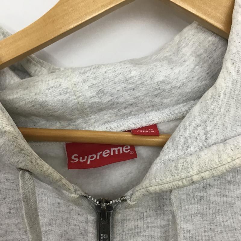 シュプリーム Supreme パーカー 長袖 ジップアップパーカー 長袖パーカー カジュアルジャケット L ロゴ、文字 灰 / グレー / gray メンズ USED 古着 中古 10162693