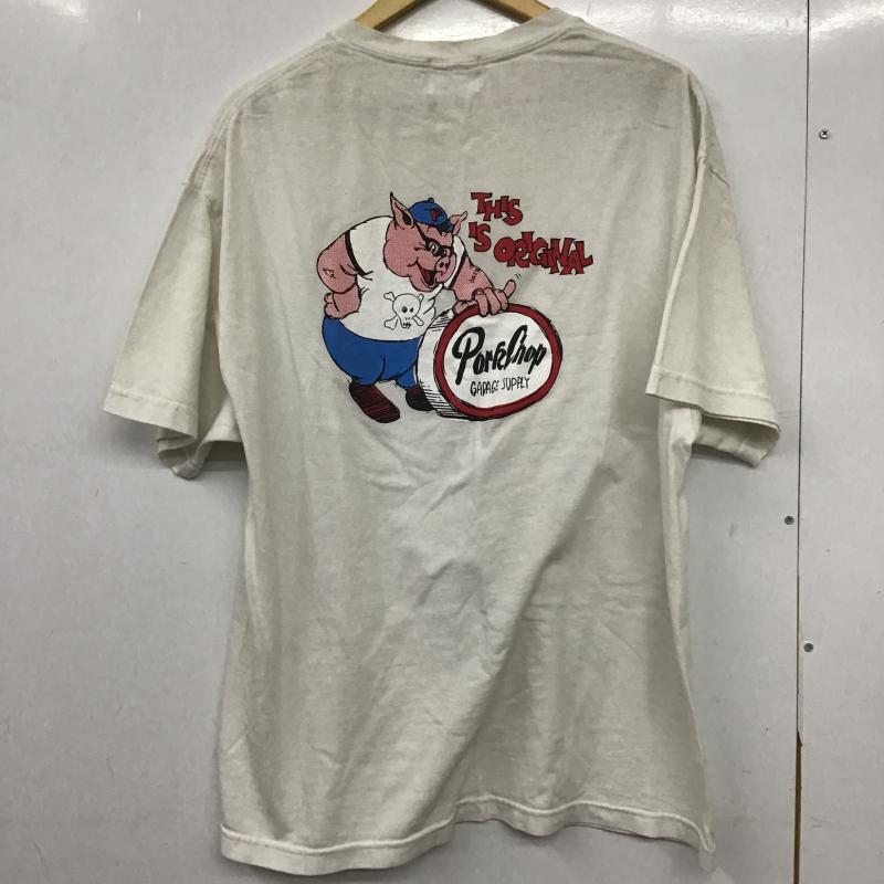 ポークチョップガレージサプライ PORKCHOP GARAGE SUPPLY Tシャツ 半袖 半袖カットソー プリントTシャツ クルーネックカットソー XL プリント アイボリー / アイボリー / メンズ USED 古着 中古 10162706