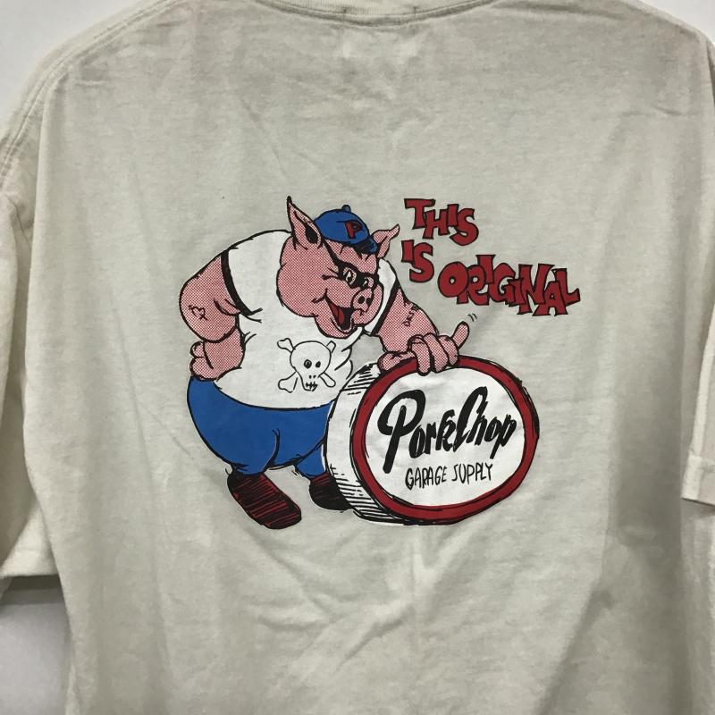 ポークチョップガレージサプライ PORKCHOP GARAGE SUPPLY Tシャツ 半袖 半袖カットソー プリントTシャツ クルーネックカットソー XL プリント アイボリー / アイボリー / メンズ USED 古着 中古 10162706