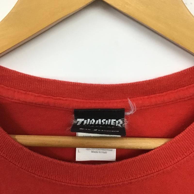 スラッシャー THRASHER Tシャツ 半袖 半袖カットソー プリントTシャツ クルーネックカットソー L ロゴ、文字 赤 / レッド / red メンズ USED 古着 中古 10162707