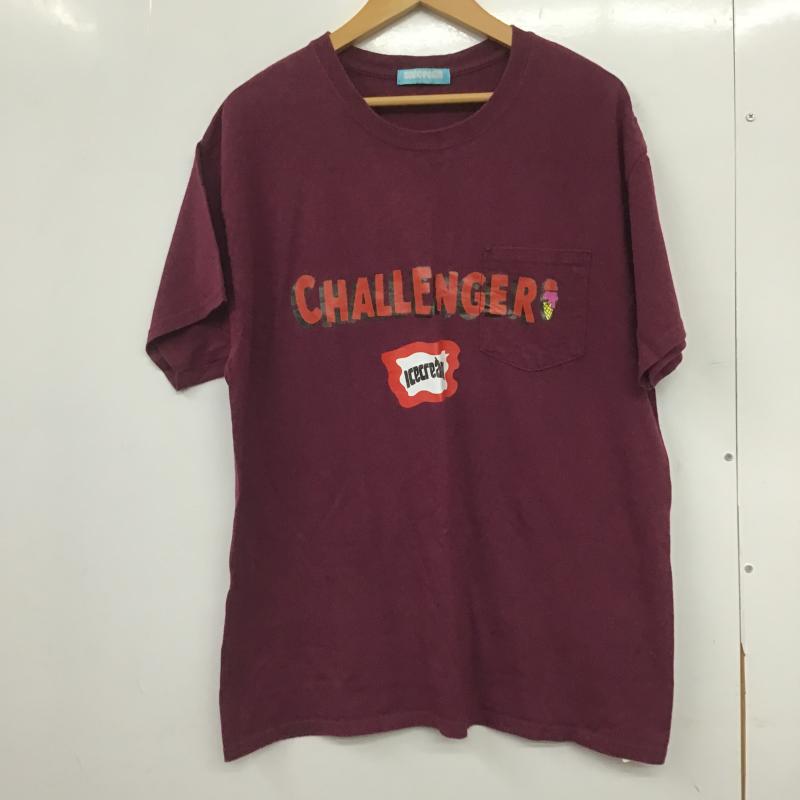 アイスクリーム ICECREAM Tシャツ 半袖 半袖カットソー プリントTシャツ クルーネックカットソー L ロゴ、文字 紫 / パープル / purple メンズ USED 古着 中古 10162708