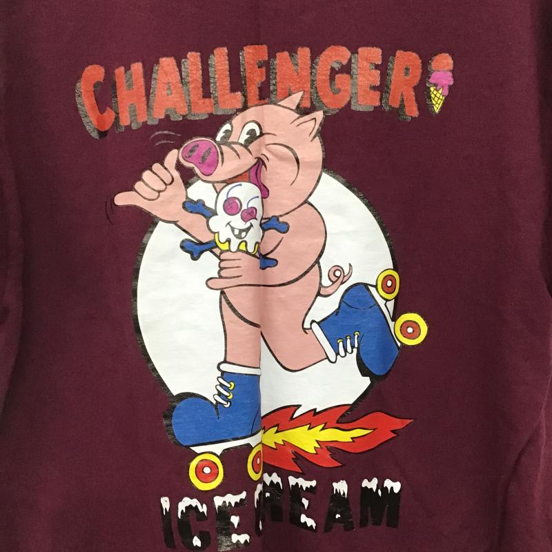 アイスクリーム ICECREAM Tシャツ 半袖 半袖カットソー プリントTシャツ クルーネックカットソー L ロゴ、文字 紫 / パープル / purple メンズ USED 古着 中古 10162708
