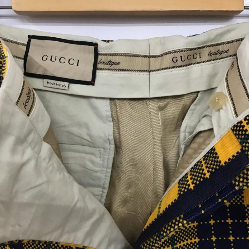 グッチ GUCCI パンツ チノパン ワイドパンツ コーデュロイパンツ カジュアルパンツ 48インチ チェック マルチカラー / マルチカラー / multicolor メンズ USED 古着 中古 10162709