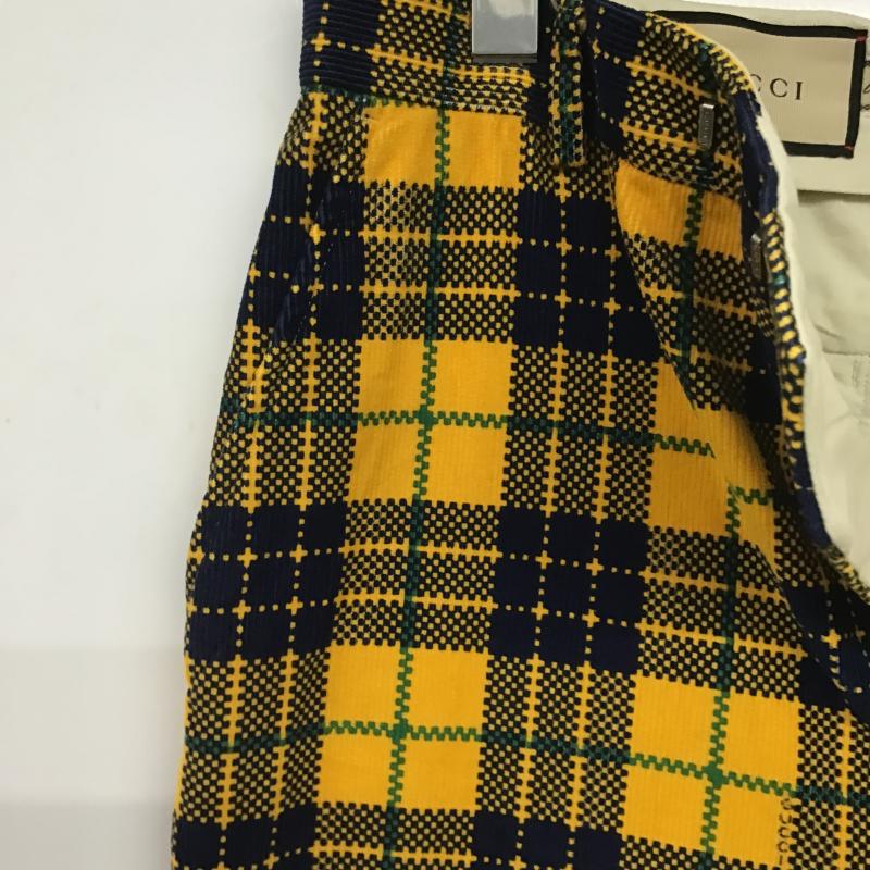 グッチ GUCCI パンツ チノパン ワイドパンツ コーデュロイパンツ カジュアルパンツ 48インチ チェック マルチカラー / マルチカラー / multicolor メンズ USED 古着 中古 10162709