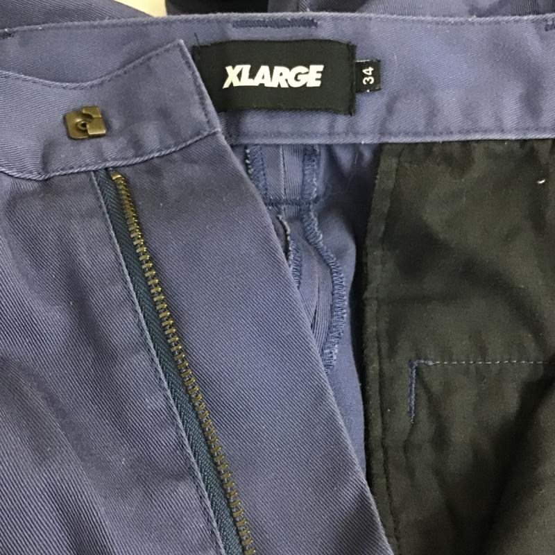 エクストララージ XLARGE パンツ ワークパンツ、ペインターパンツ ワークパンツ ワイドパンツ カジュアルパンツ 34インチ ロゴ、文字 紺 / ネイビー / navy メンズ USED 古着 中古 10162723