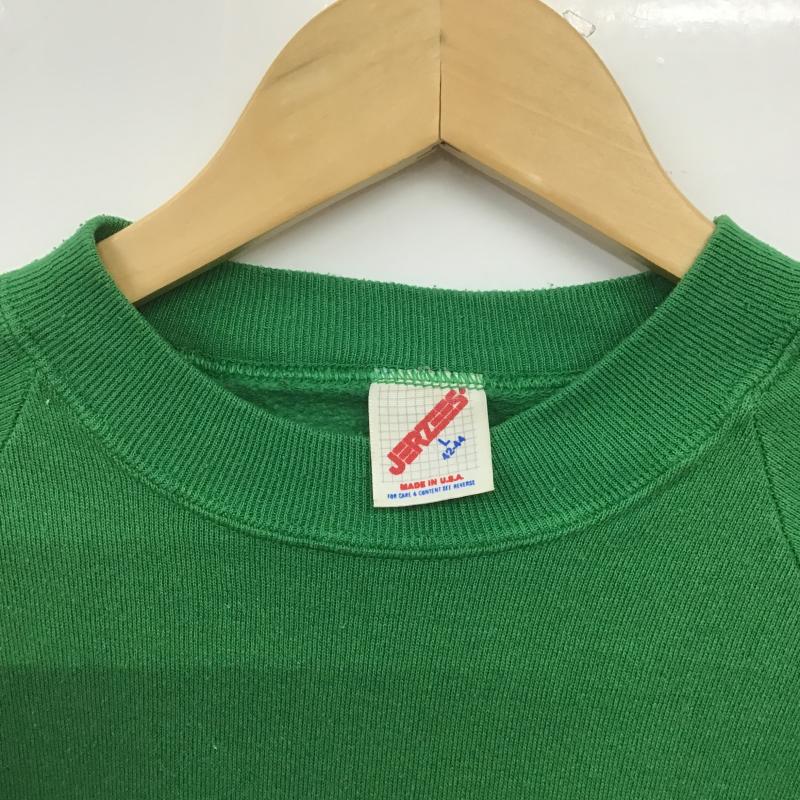 ジャージーズ JERZEES トレーナー 長袖 長袖トレーナー スウェット クルーネック プルオーバー L プリント 緑 / グリーン / green メンズ USED 古着 中古 10162726