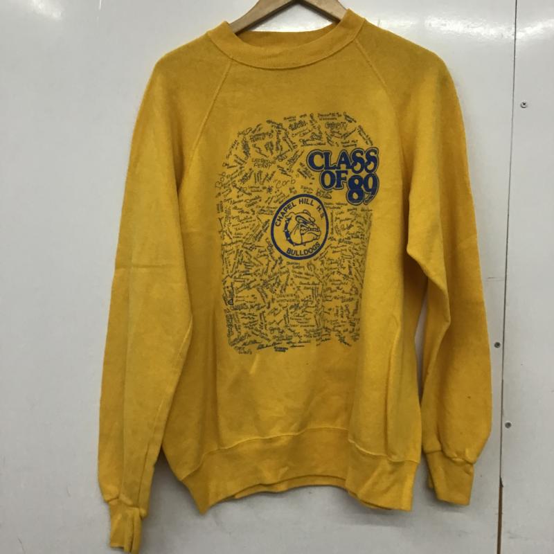 古着 USED トレーナー 長袖 長袖トレーナー スウェット クルーネック プルオーバー XL ロゴ、文字 黄 / イエロー / yellow メンズ USED 古着 中古 10162727