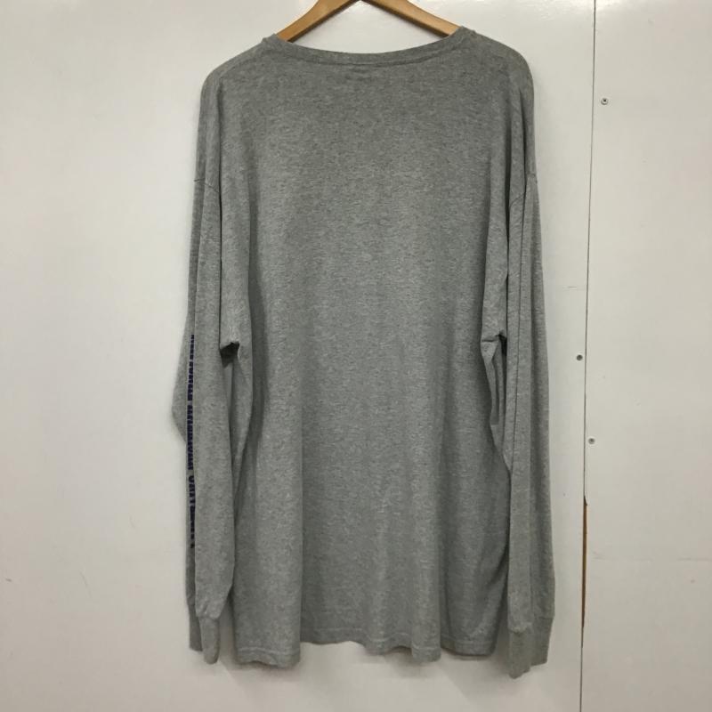 フルーツオブザルーム FRUIT OF THE LOOM カットソー 長袖 長袖カットソー プリントカットソー クルーネック XXL ロゴ、文字 灰 / グレー / gray メンズ USED 古着 中古 10162741
