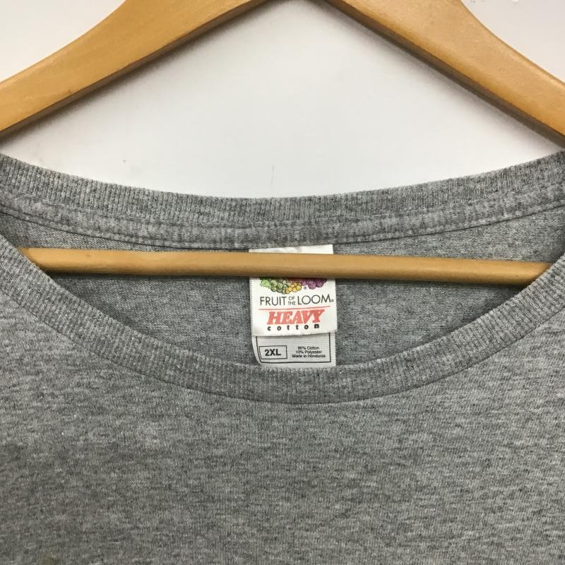フルーツオブザルーム FRUIT OF THE LOOM カットソー 長袖 長袖カットソー プリントカットソー クルーネック XXL ロゴ、文字 灰 / グレー / gray メンズ USED 古着 中古 10162741