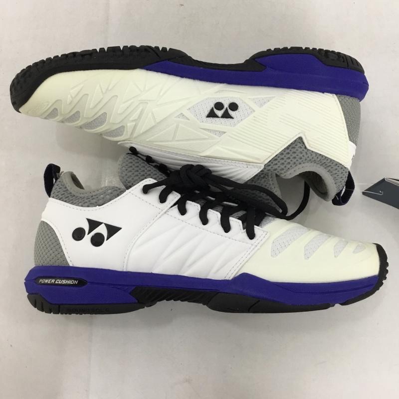 ヨネックス YONEX スニーカー スニーカー SHTF3MGC パワークッションフュージョンレブ3メンGC テニスシューズ 箱有 25cm 25.0cm ロゴ、文字 白 / ホワイト / X 青 / ブルー / X 灰 / グレー /  レディース USED 古着 中古 10147957