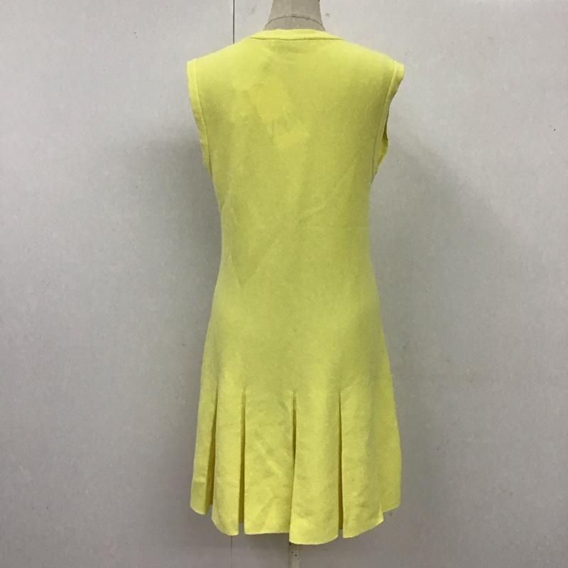 ザラ ZARA ワンピース ひざ丈スカート 3859 025 300 ボックススカート タグ付き M 無地 黄 / イエロー /  レディース USED 古着 中古 10117706