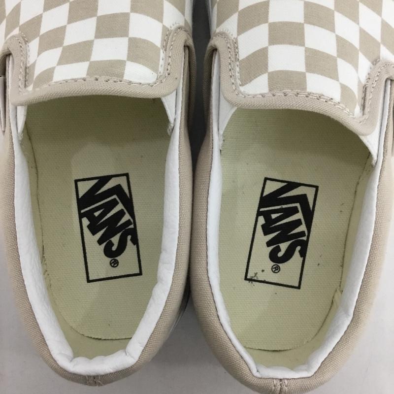 バンズ VANS スリッポン スリッポン 508731 22.5cm スニーカー 22.5cm チェック 白 / ホワイト / X ベージュ / ベージュ /  レディース USED 古着 中古 10146873