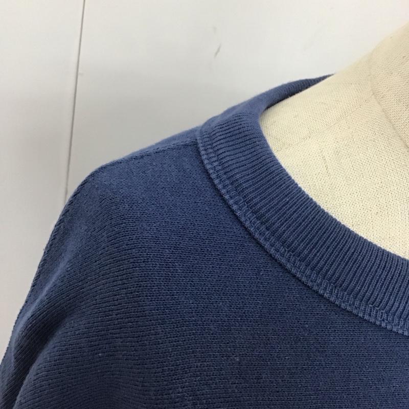 ミルクフェド MILKFED. トレーナー 長袖 cwss019 チャンピオンコラボ 長袖トレーナー スウェット クルーネック リブスウェットカットソー M ロゴ、文字 紺 / ネイビー /  レディース USED 古着 中古 10123782