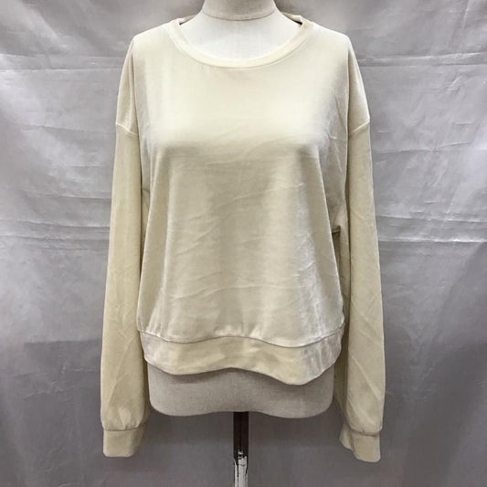 ザラ ZARA カットソー 長袖 1014 422 712 ベロア風 S 無地 アイボリー / アイボリー /  レディース USED 古着 中古 10118433