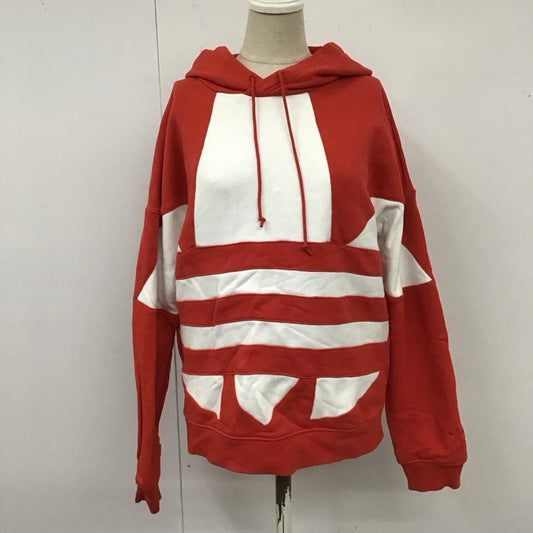 アディダス adidas パーカー 長袖 FS1307 LRG LOGO HOODIE プルオーバー M ロゴ、文字 赤 / レッド / X 白 / ホワイト /  レディース USED 古着 中古 10121867