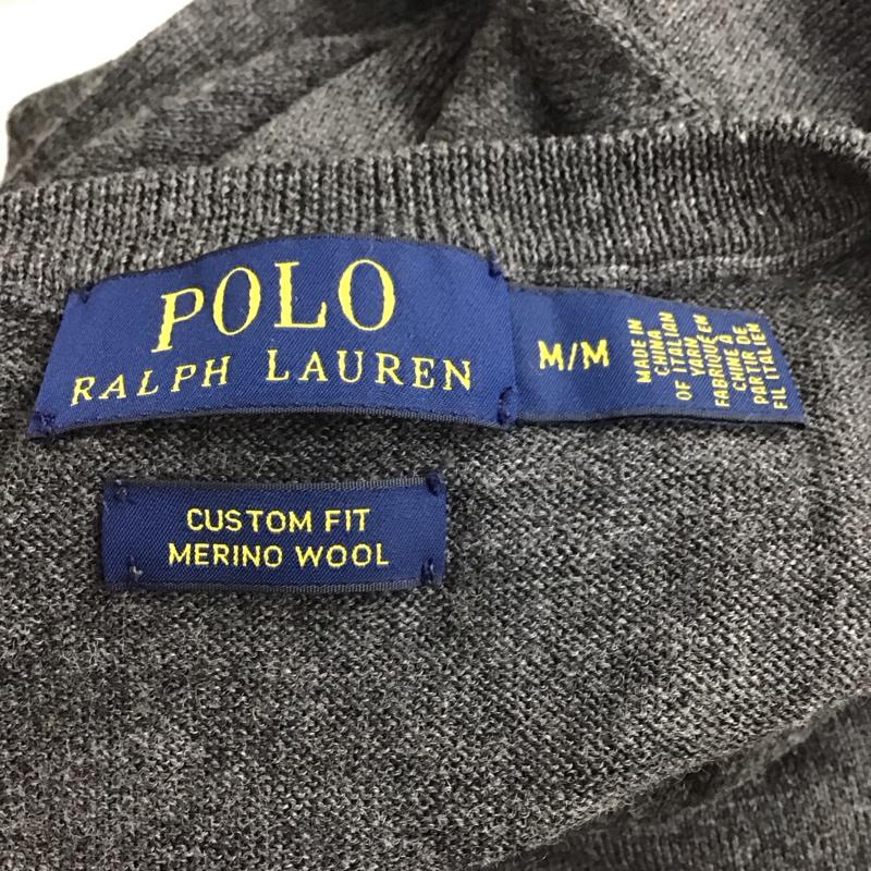 ポロラルフローレン POLO RALPH LAUREN ニット、セーター 長袖 Vネック M 無地 チャコールグレー / チャコールグレー /  メンズ USED 古着 中古 10128309