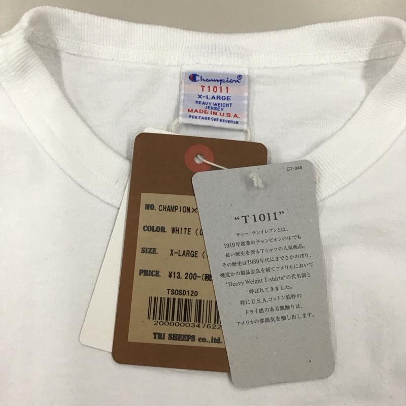 チャンピオン Champion Tシャツ 半袖 CHAMPION×SDT1011 Champion×StandardCalifornia 半袖カットソー プリントTシャツ XL ロゴ、文字 白 / ホワイト /  メンズ USED 古着 中古 10113175