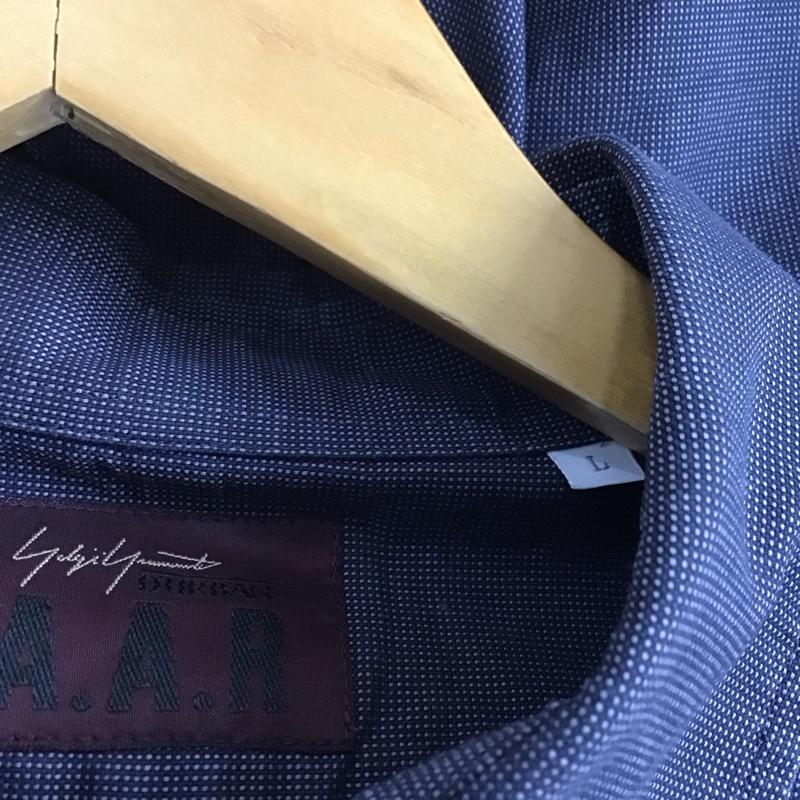 ヨウジヤマモト Yohji Yamamoto シャツ、ブラウス 長袖 長袖シャツ 総柄シャツ カラーシャツ L 総柄 紺 / ネイビー /  メンズ USED 古着 中古 10145044