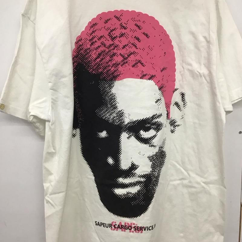 サプール SAPEur Tシャツ 半袖 半袖カットソー プリントTシャツ クルーネックカットソー プリント 白 / ホワイト /  メンズ USED 古着 中古 10148382