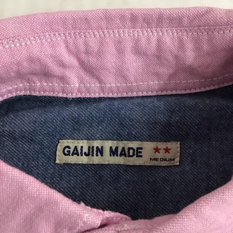 ガイジンメイド GAIJIN MADE シャツ、ブラウス 長袖 長袖シャツ カジュアルシャツ カラーシャツ ボタンダウンシャツ M ロゴ、文字 桃 / ピンク /  メンズ USED 古着 中古 10111635