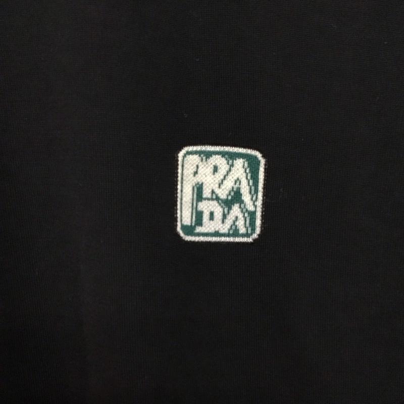 プラダ PRADA ニット、セーター 半袖 半袖ニットカットソー セーター ロゴ、文字 黒 / ブラック /  メンズ USED 古着 中古 10138784