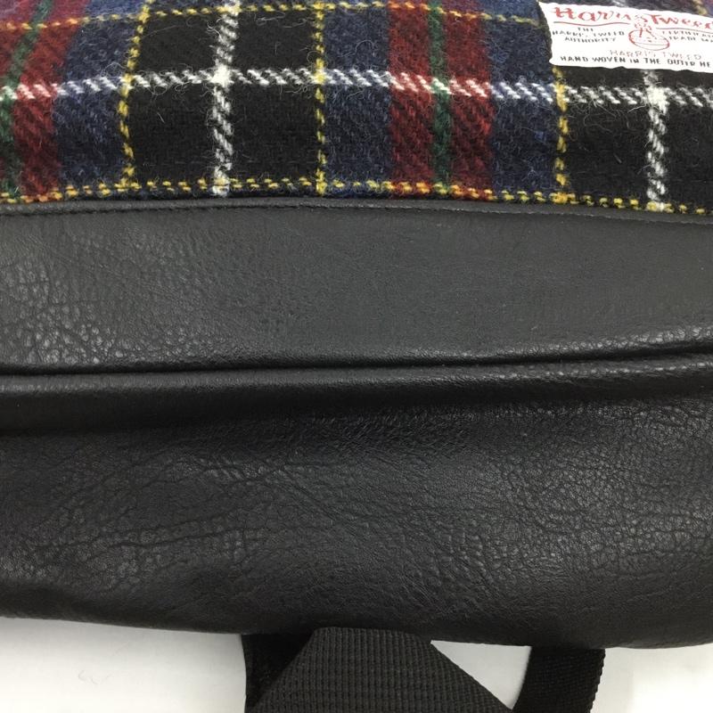 ハリスツイード HARRIS TWEED リュックサック、デイパック リュックサック、デイバッグ チェック フェイクレザー ロゴ、文字 マルチカラー / マルチカラー /  レディース USED 古着 中古 10131063