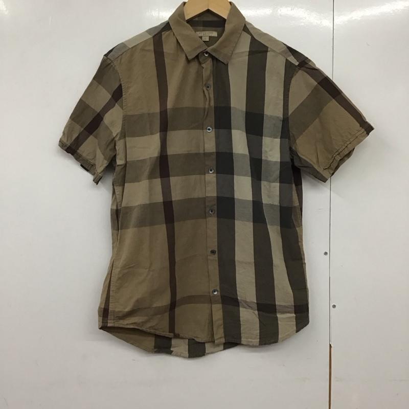 バーバリーブリット Burberry Brit シャツ、ブラウス 半袖 半袖シャツ チェックシャツ カラーシャツ S チェック 茶 / ブラウン /  メンズ USED 古着 中古 10141944