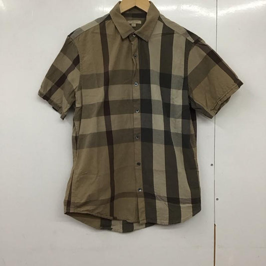 バーバリーブリット Burberry Brit シャツ、ブラウス 半袖 半袖シャツ チェックシャツ カラーシャツ S チェック 茶 / ブラウン /  メンズ USED 古着 中古 10141944