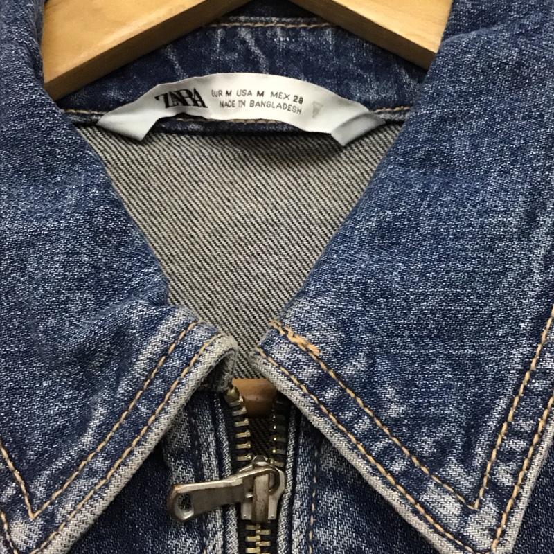 ザラ ZARA ワンピース ミニスカート デニム M 無地 青 / ブルー /  レディース USED 古着 中古 10150544