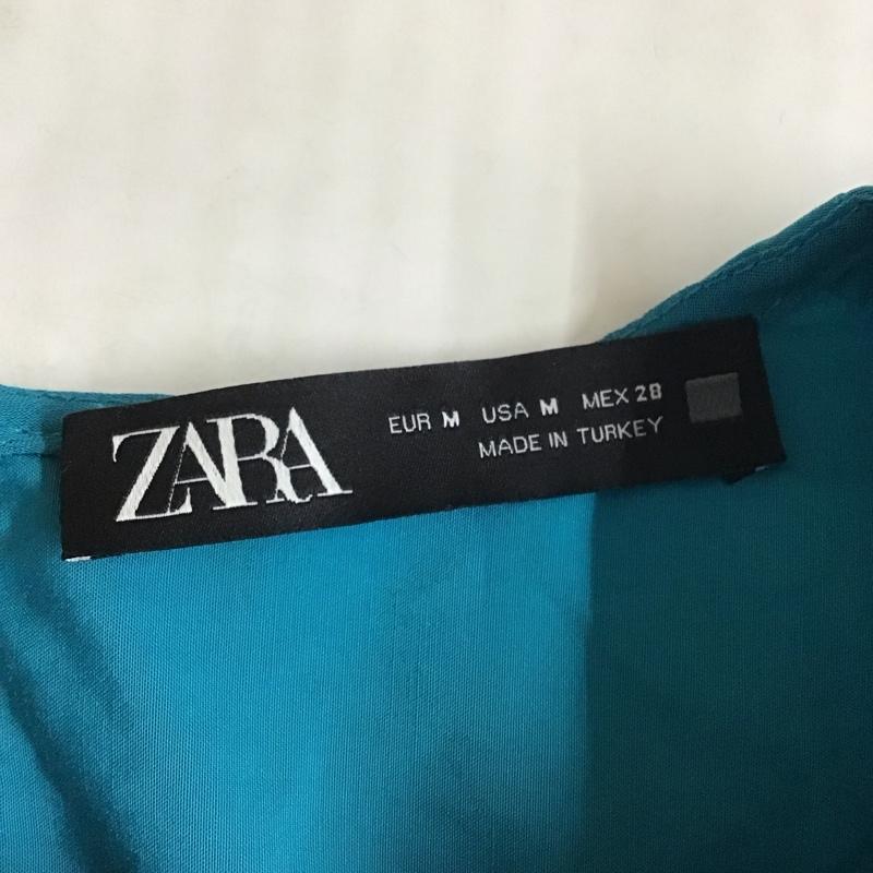 ザラ ZARA カットソー 長袖 長袖カットソー クルーネックカットソー ロングスリーブカットソー M 無地 青 / ブルー /  レディース USED 古着 中古 10116419