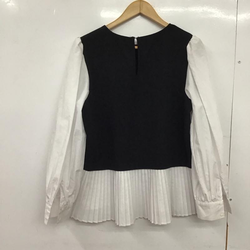 ザラ ZARA シャツ、ブラウス 長袖 M 無地 白 / ホワイト / X 黒 / ブラック /  レディース USED 古着 中古 10149809