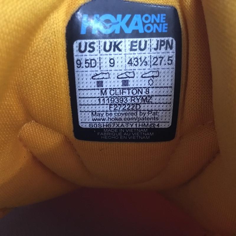 ホカオネオネ HOKA ONEONE スニーカー スニーカー 1119393 CLIFTON 8 27.5cm 27.5cm ロゴ、文字 黄 / イエロー / X 橙 / オレンジ /  メンズ USED 古着 中古 10151179