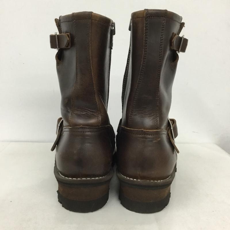 スローウェアライオン SLOW Wear Lion ブーツ エンジニアブーツ OB-859SH ファスナー レザー 9E 無地 茶 / ブラウン /  メンズ USED 古着 中古 10141941