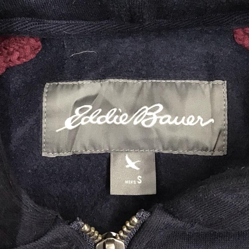 エディーバウアー Eddie Bauer パーカー 長袖 ジップアップパーカー 長袖パーカー フード付きパーカー S ロゴ、文字 えんじ / ワインレッド / X 紺 / ネイビー /  メンズ USED 古着 中古 10110752