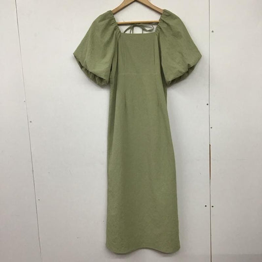 アルシーヴ archives ワンピース ロングスカート ar233009-21 半袖ロングワンピース パフスリーブ スクエアーネック M 無地 緑 / グリーン /  レディース USED 古着 中古 10137554