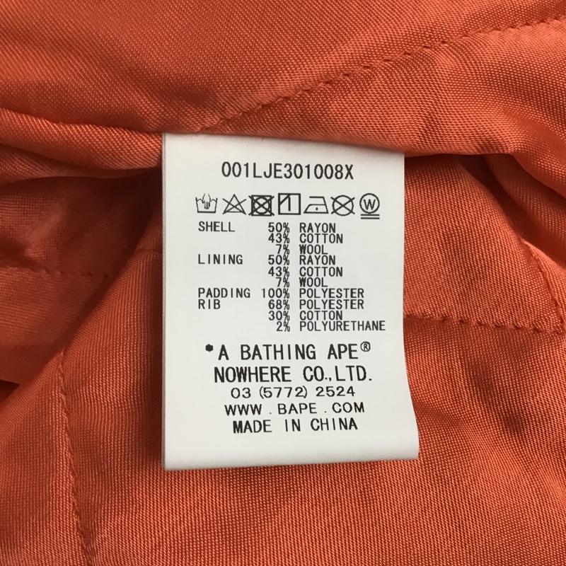 アベイシングエイプ A BATHING APE ジャケット、上着 ジャンパー、ブルゾン スカジャン XXL 無地 X 刺繍 黒 / ブラック /  メンズ USED 古着 中古 10105701