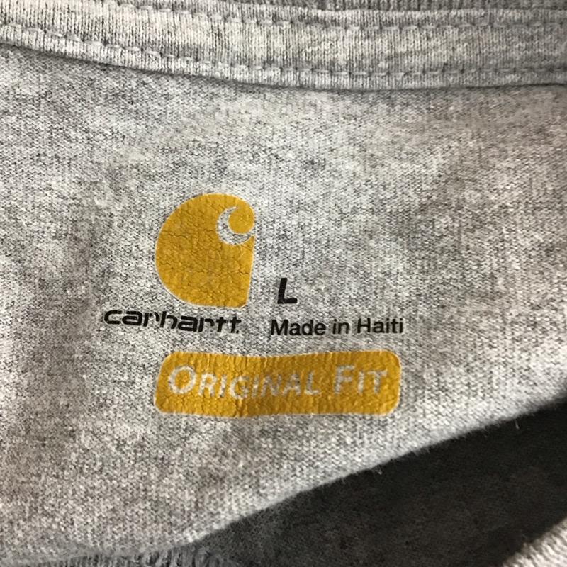 カーハート Carhartt カットソー 長袖 長袖カットソー クルーネックカットソー ロングスリーブカットソー プリントTシャツ L ロゴ、文字 灰 / グレー /  メンズ USED 古着 中古 10112508