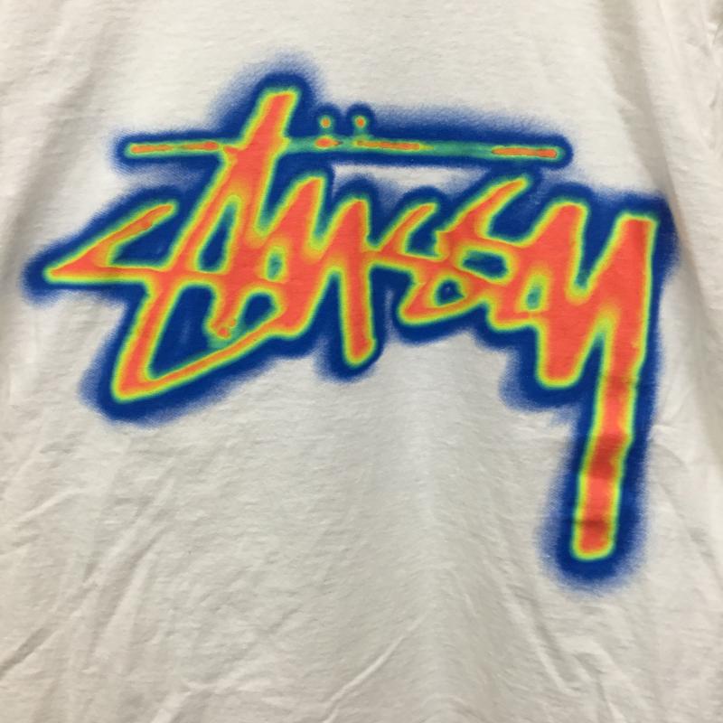 ステューシー STUSSY Tシャツ 半袖 THERMAL STOCK TEE M ロゴ、文字 白 / ホワイト /  メンズ USED 古着 中古 10137585