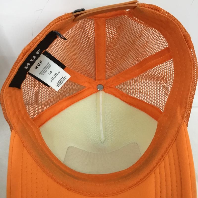 ハフ HUF 帽子 キャップ HT00787 メッシュキャップ ロゴ、文字 橙 / オレンジ / X 白 / ホワイト /  メンズ USED 古着 中古 10137433